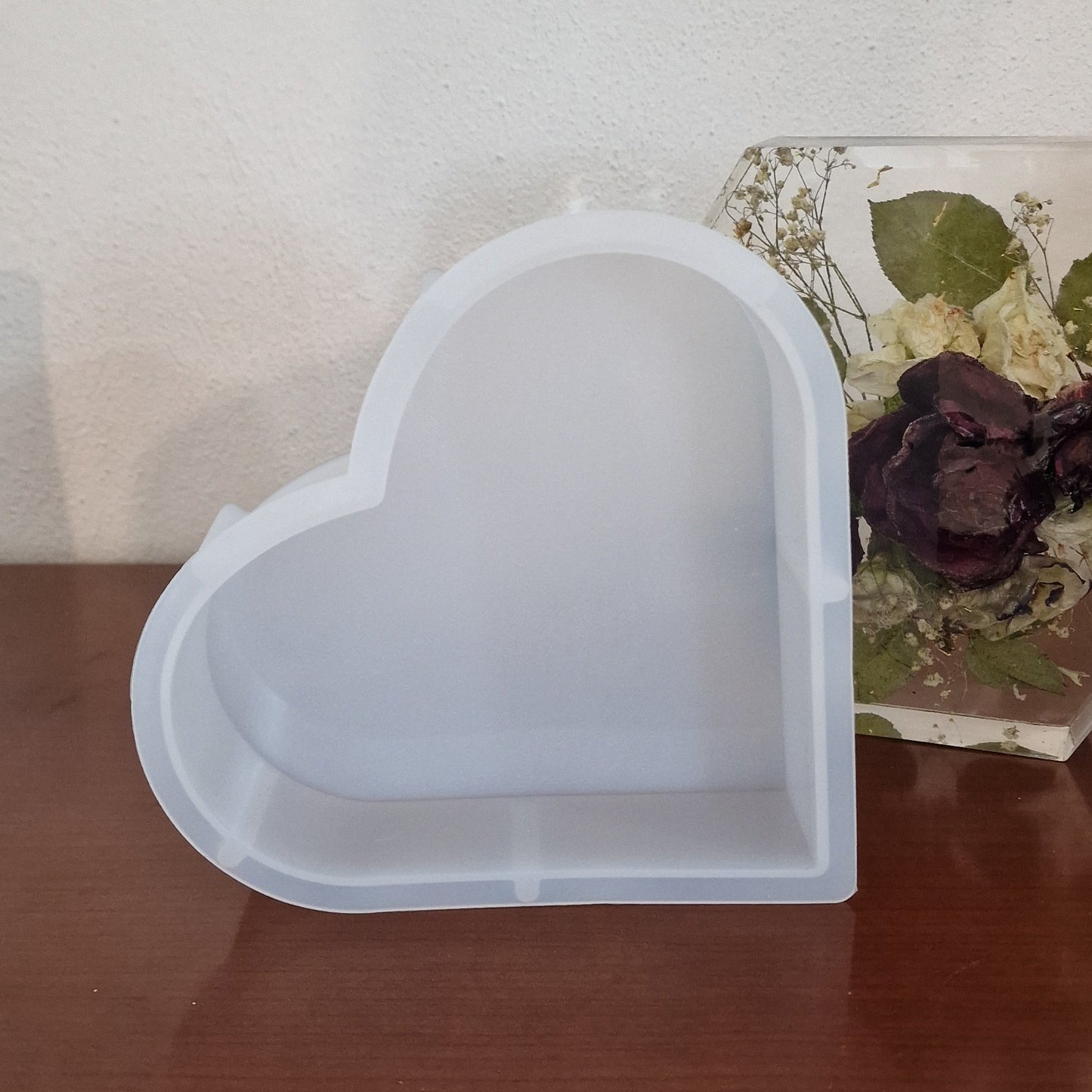Conservazione bouquet da sposa in resina forma cuore Pollon Resin Art