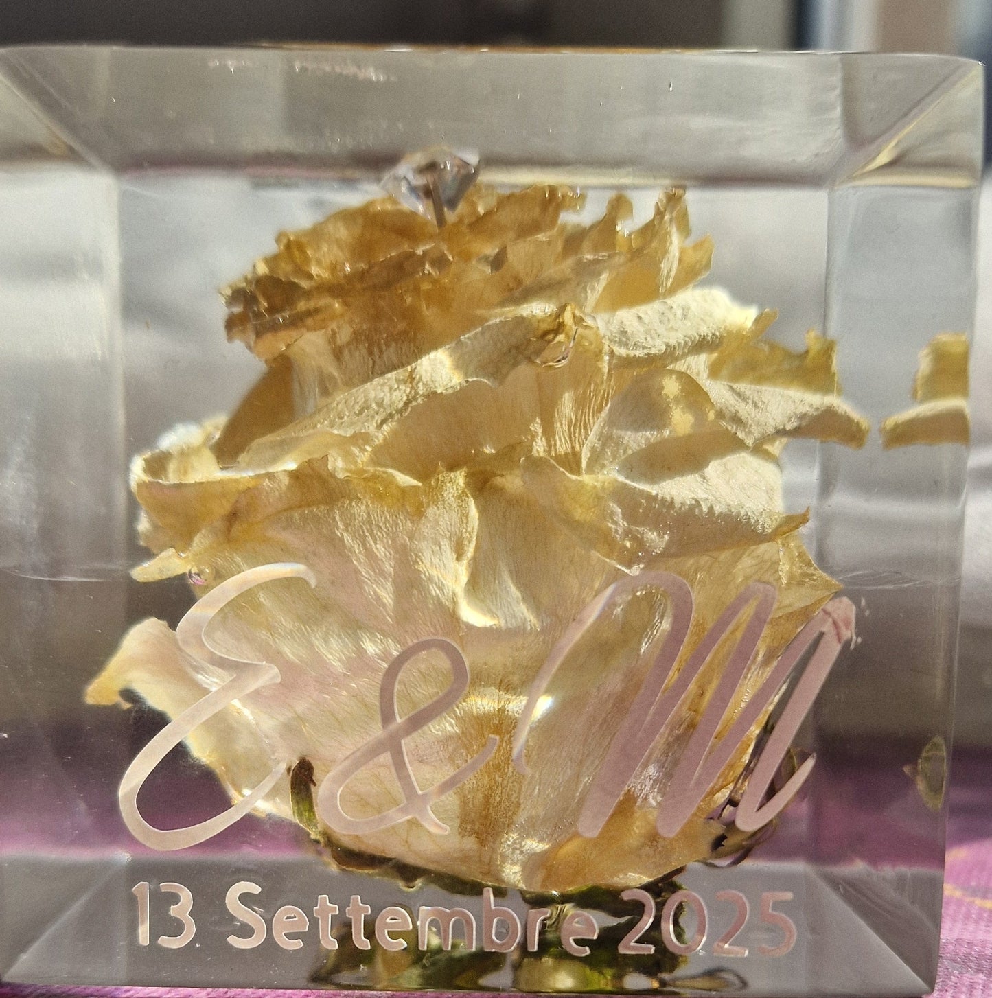 conservazione bouquet matrimonio in resina Milano Pollon Resinart
