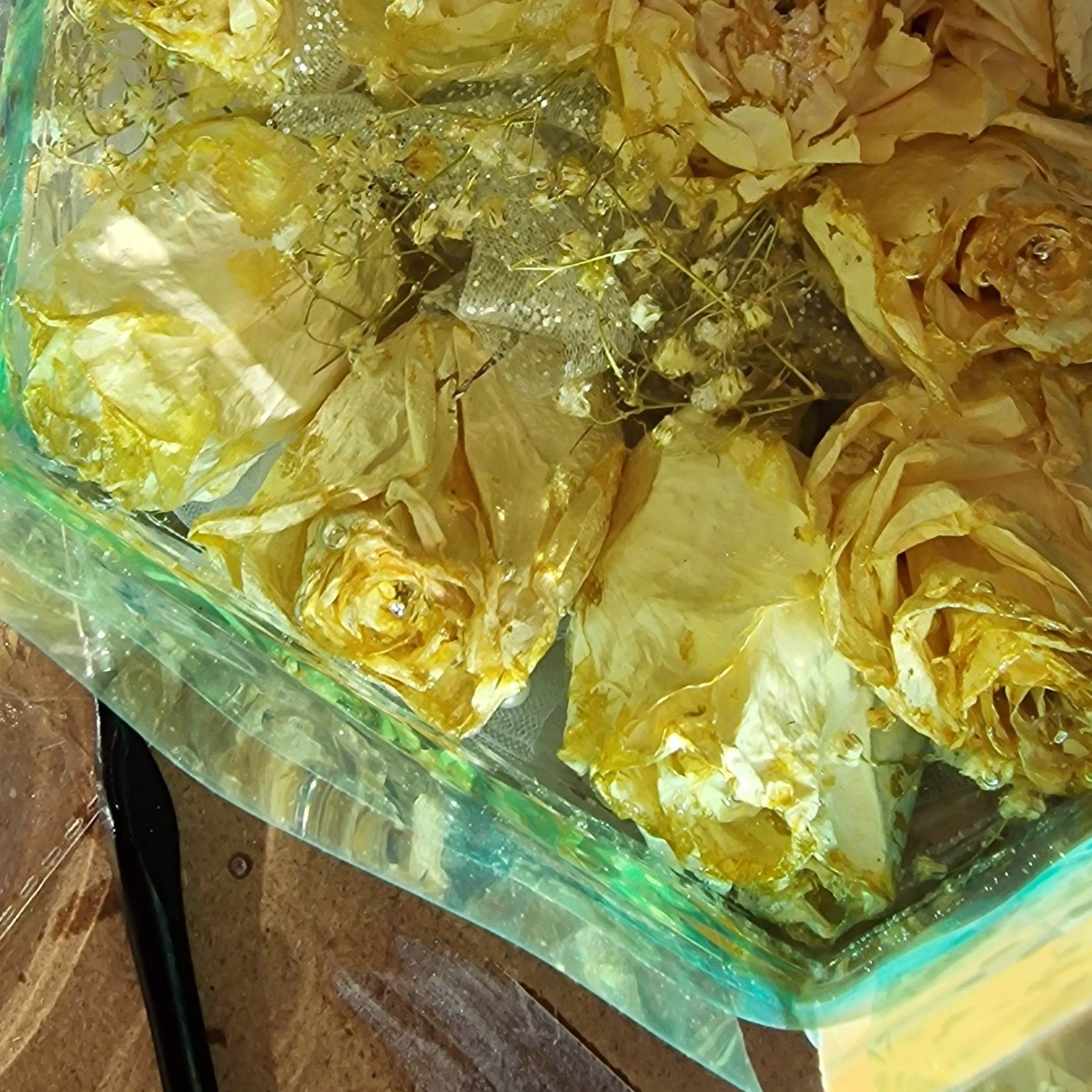 Conservazione bouquet da sposa in resina forma esagono Pollon Resin Art