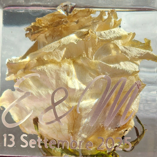 Conservazione bouquet matrimonio in resina personalizzato Pollon Resinart 